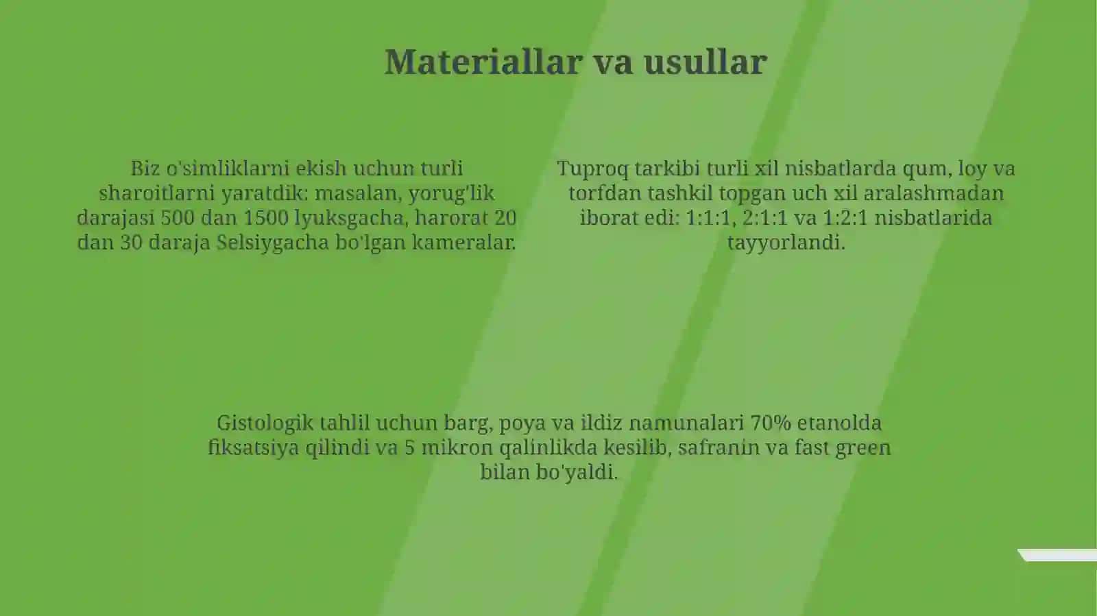 TURLI MUHIT SHAROITIDA OʻSGAN OʻSIMLIKLARNING TUZULISHINI TAQQOSLASH 4