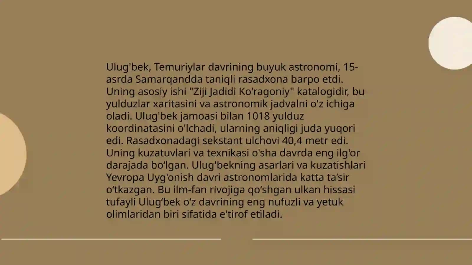 Mirzo Ulug'bekning pedagogik g'oyalari va ta' lim xizmatlari 4