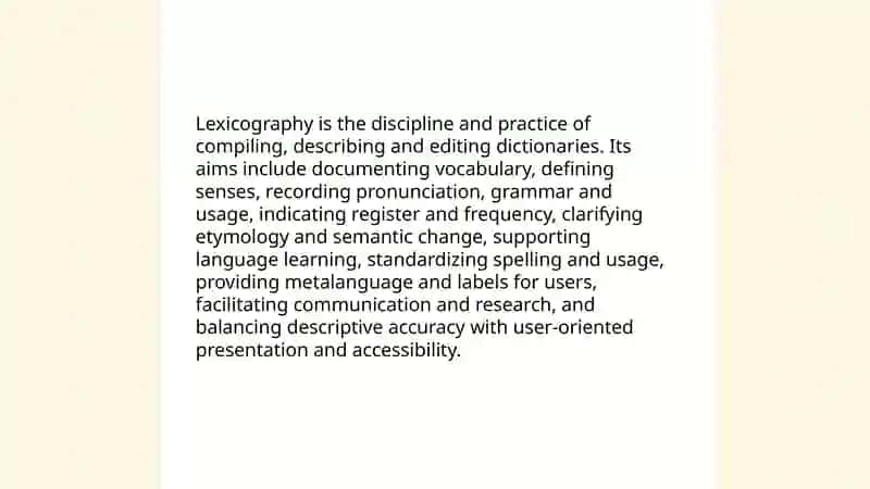 Basic concepts of lexicography 4
