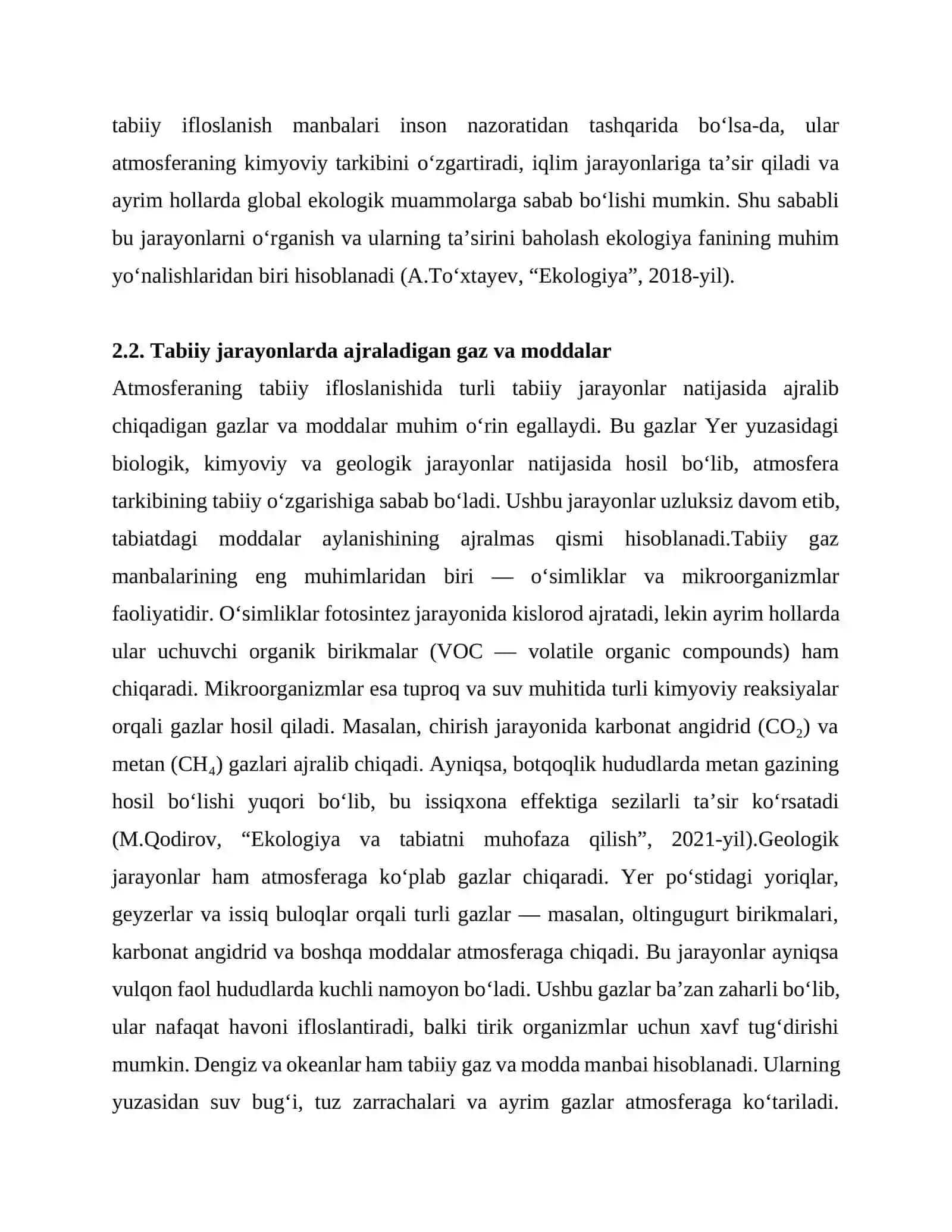 Atmasferaning tabiiy va suniy ifloslanishi. 4