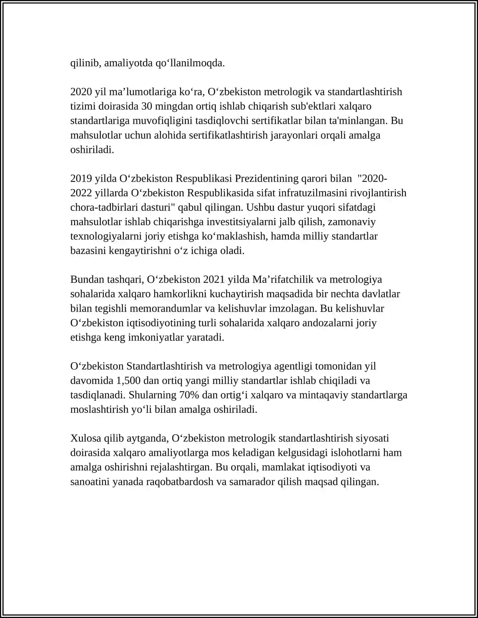 METROLOGIYAGA OID FAOLIYAT SOHASIDAGI DAVLAT SIYOSATINING ASOSIY YONALISHLARI NIMALARDAN IBORAT? 4