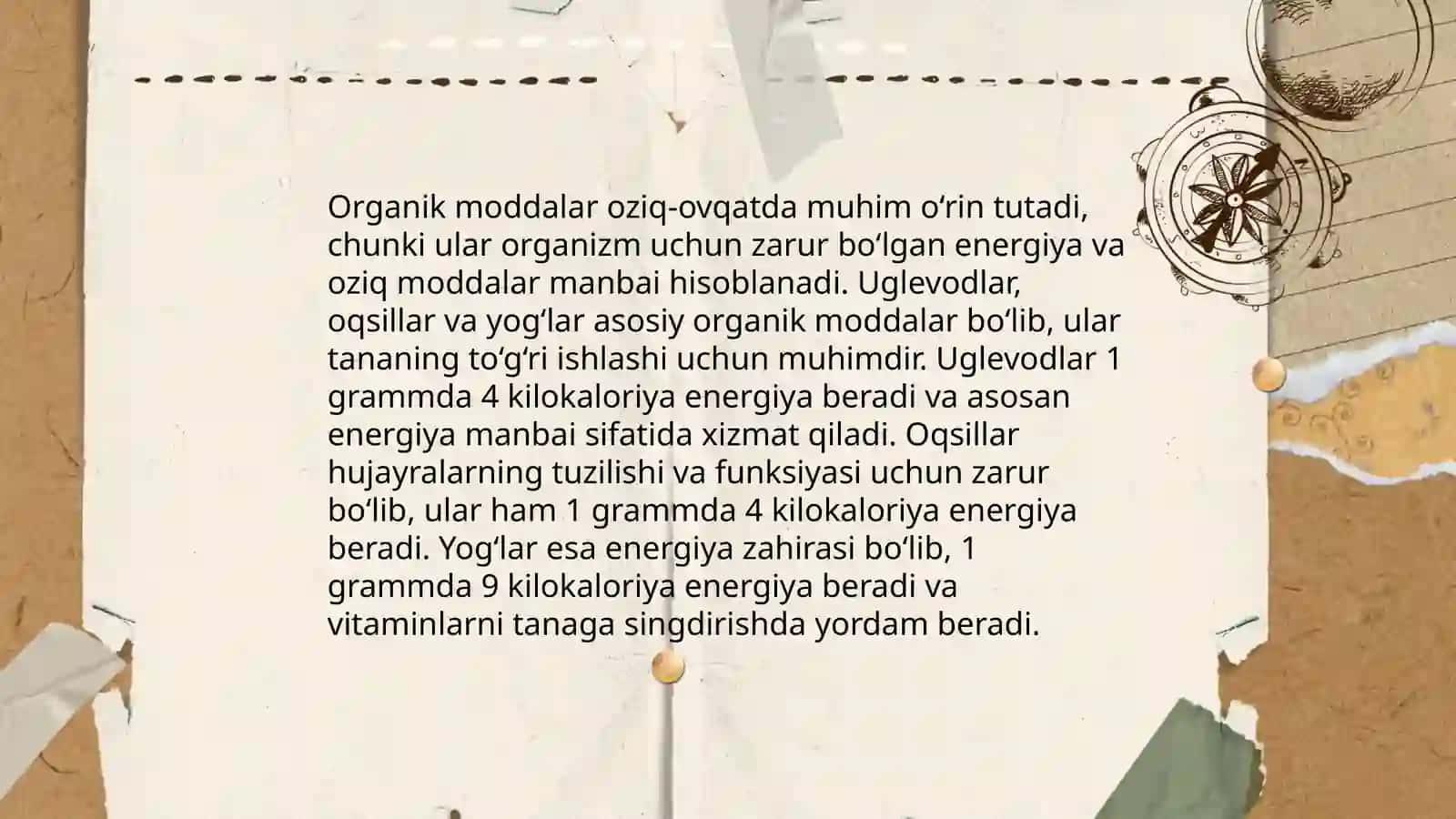 Oziq ovqat xom ashyosining anorganik va organik tarkibi 4