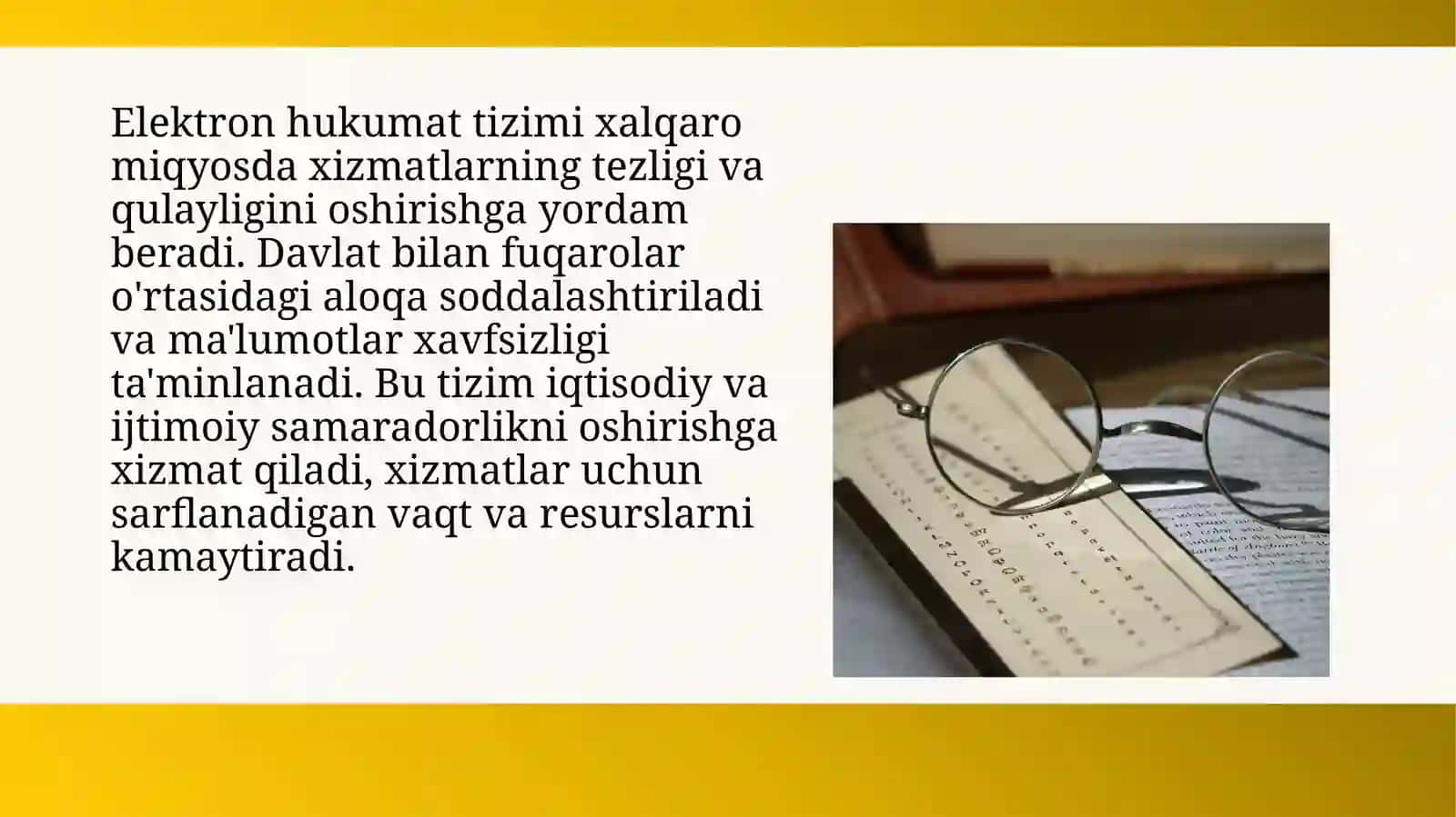 Elektron hukumat tizimini takomillashtirish davr talabi 4