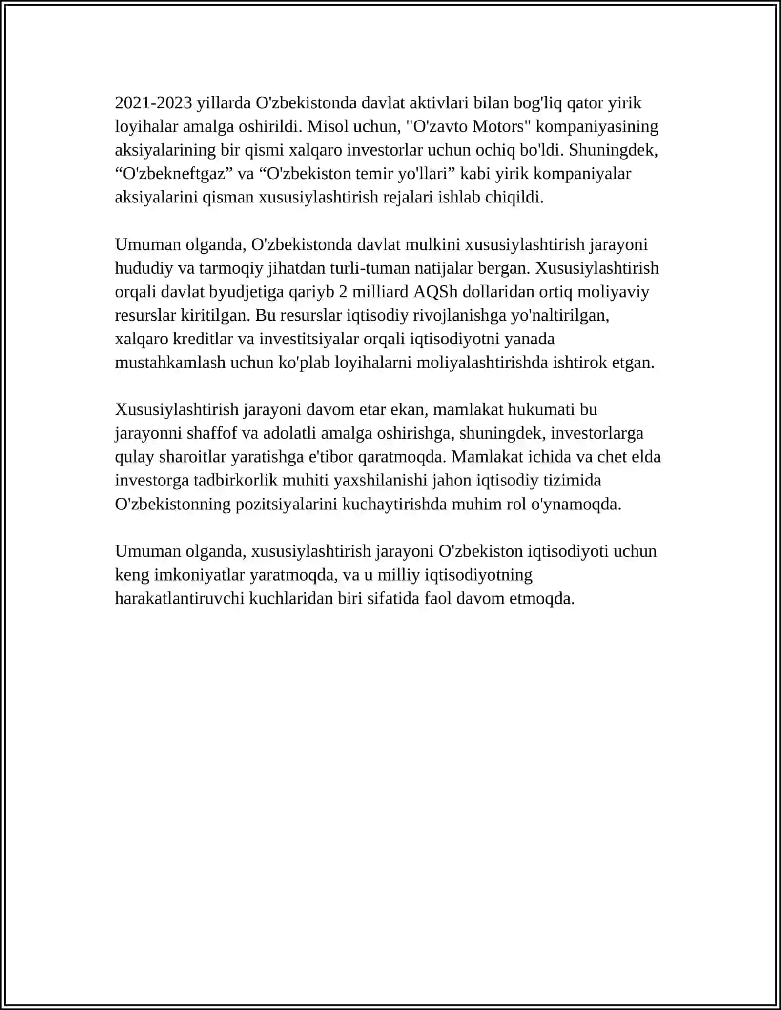MULKNI DAVLAT TASARRUFIDAN CHIQARISH VA NODAVLAT SHAKLLARIGA O‘TKAZISH JARAYONLARI 4