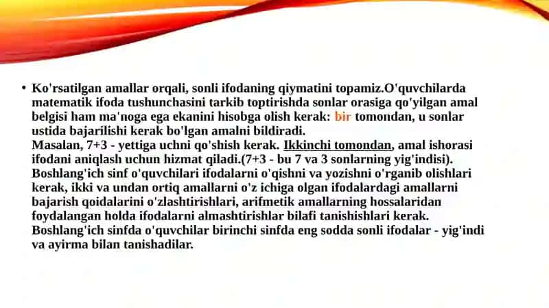 Sonli tenglik, tengsizlik va uni yechishga o’rgatish metodikasi 4