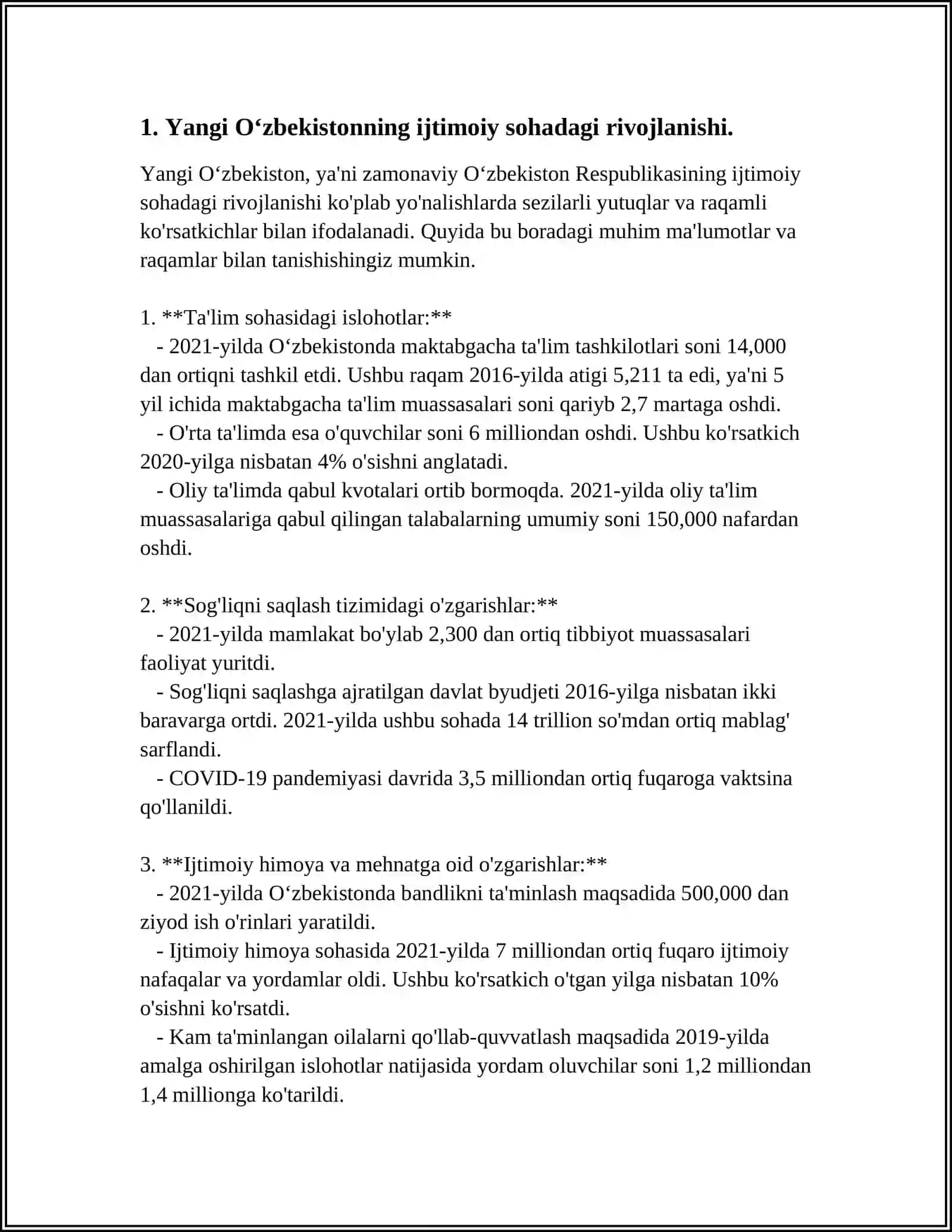 YANGI OʻZBEKISTONNING IJTIMOIY SIYOSIY IQTISODIY VA MADANIY HAYOTIDA ROʻY BERAYOTGAN OʻZGARISHLARNING XALQARO REYTING VA INDEKSLARDA AKS ETISHI 4