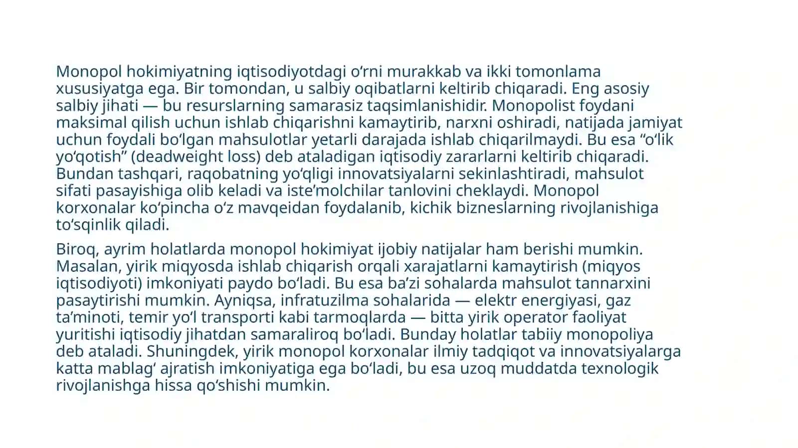 Monopol hokimiyat 4
