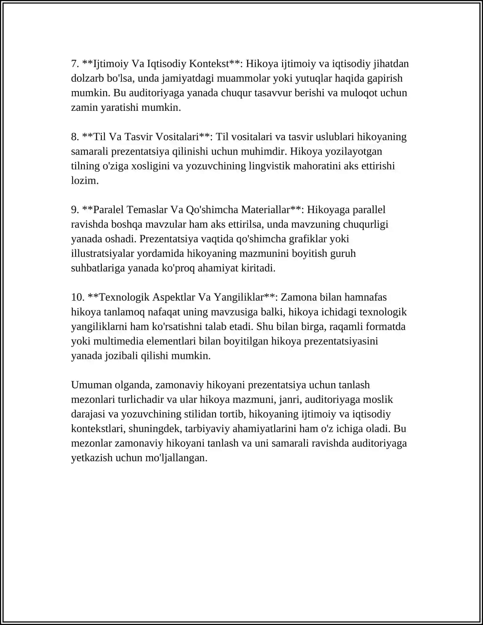 MODERN HIKOYALAR BO'YICHA PREZINTATSIYA TAYYORLASH 4