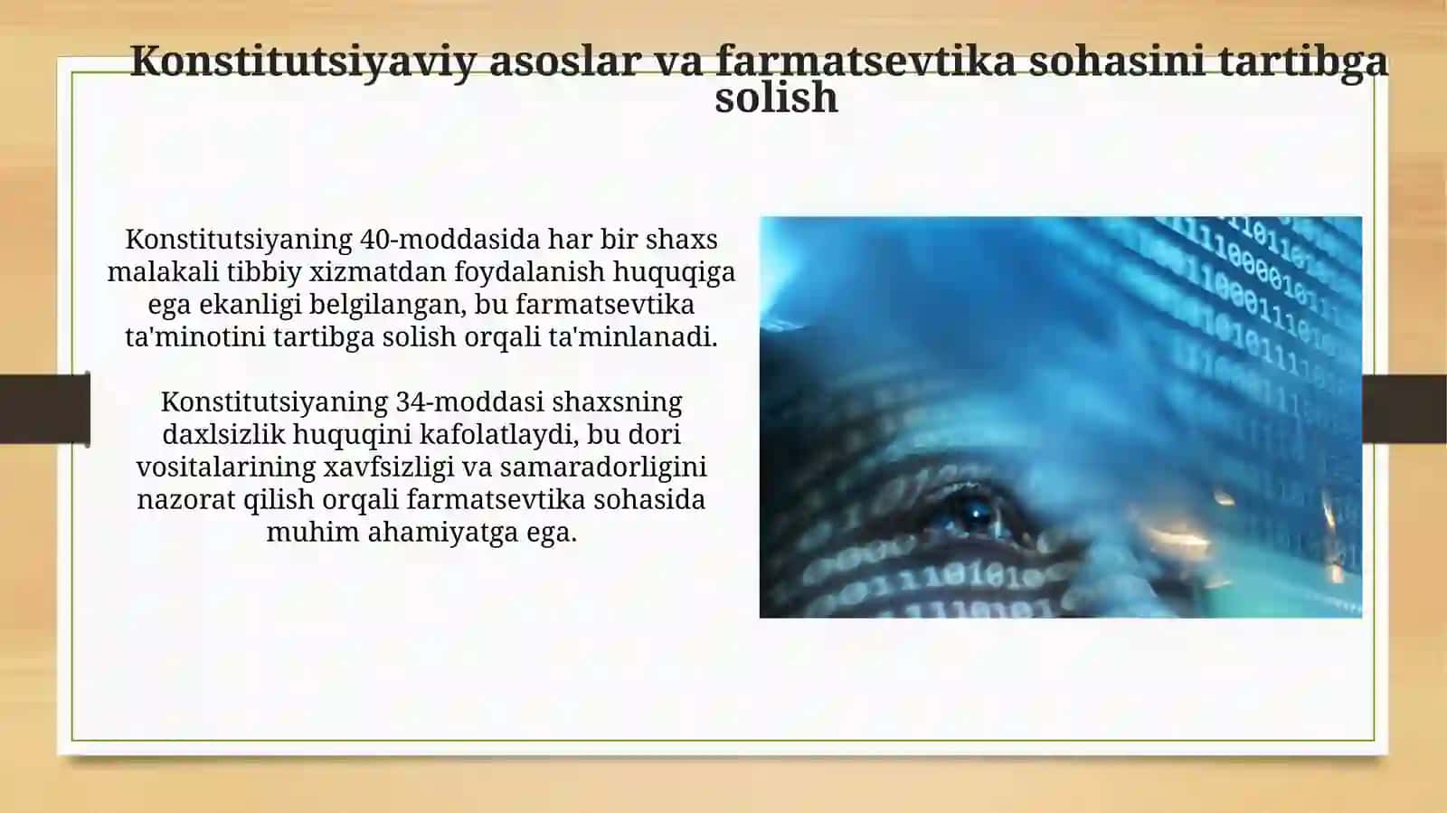 Farmatsevtika etikasi va deontologiyasining me'yoriy-huquqiy bazasi 4