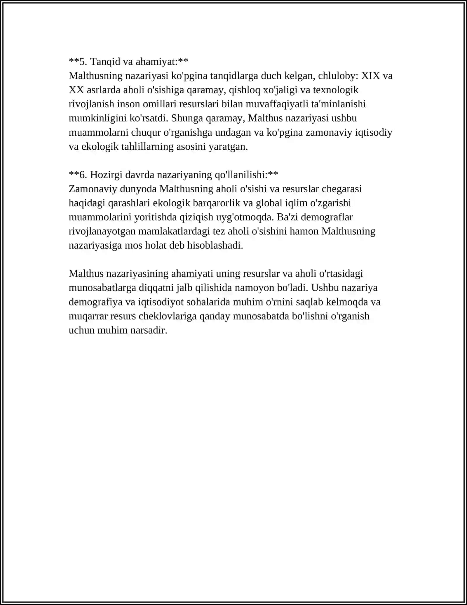 T.R.MALTUS "NUFUS QONUNI"NING MATEMATIK IFODASI 4