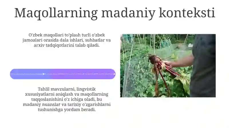 Oʻzbek xalq maqollarini toʻplash va mazmunini sharhlab tahlil qilish 4
