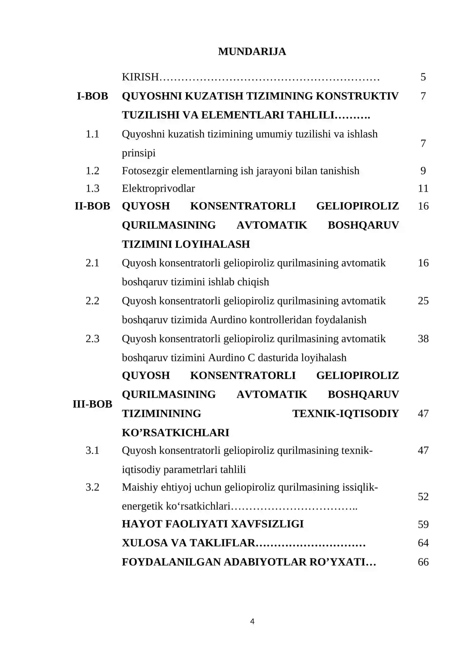 Quyosh konsentratorli geliopiroliz qurilmasining avtomatik boshqaruv tizimini tadqiq qilish 4