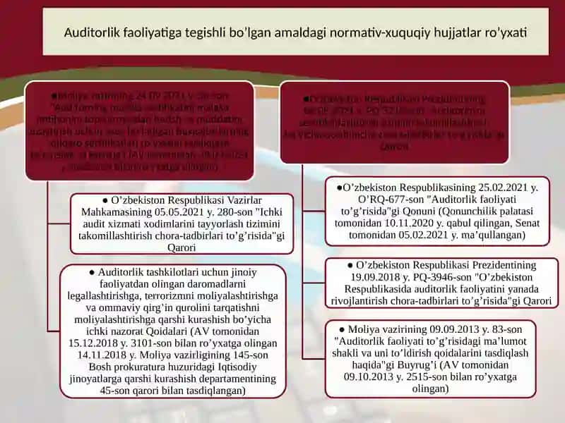 Auditorlik faoliyati to'g'risida qonun va uning amaldagi ijro si. 4