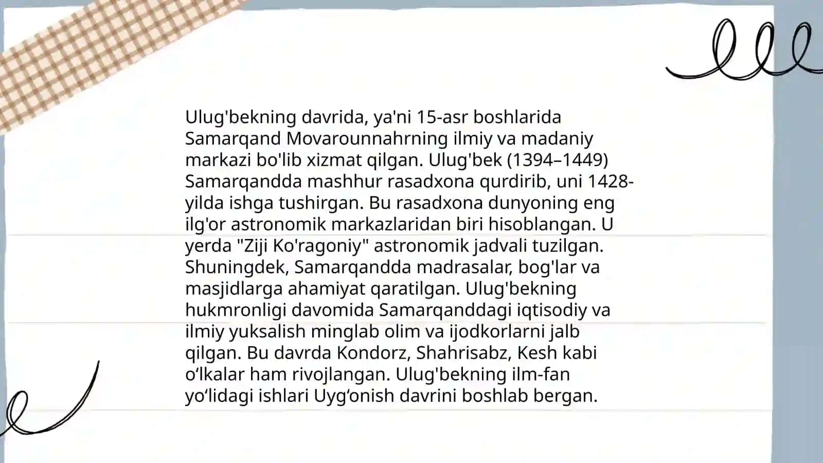 Mirzo Ulug'bekning hayoti va faoliyati 4