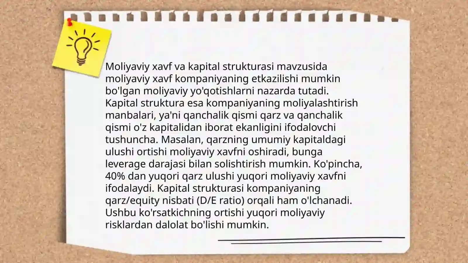 Korxona kapitali strukturasi va uni boshqarish 4