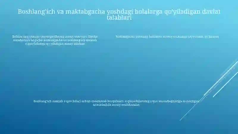 Ilk Va Maktabgacha Yoshdagi Bolalar Rivojlanishiga Qôyiladigan Davlat Talablari Asosida Tayyorlov Guruhi Bolalarini Maktab Ta'Limiga Tayyorlash 4