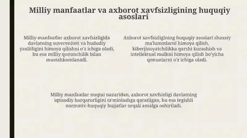 Axborot xavfsizligining mafkuraviy va nazariy asoslari 4