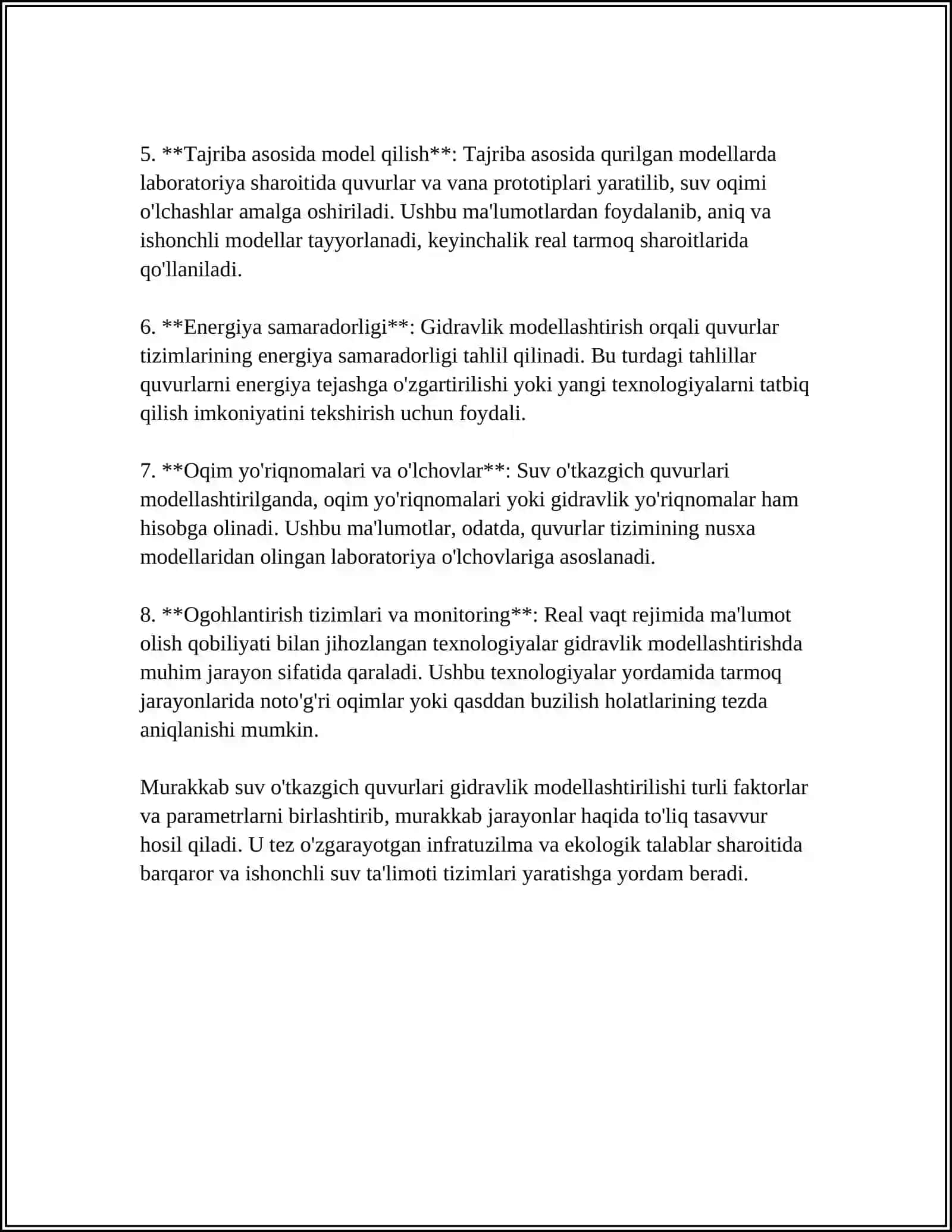 MURAKKAB SUV OʻTKAZGICH QUVURLARNI GIDRAVLIK HISOBLASH 4