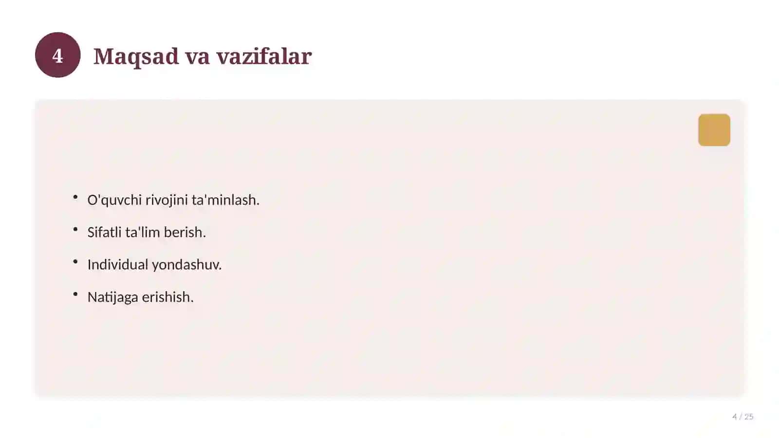Pedagogik mahorat va o'qituvchi kompetensiyasi 4