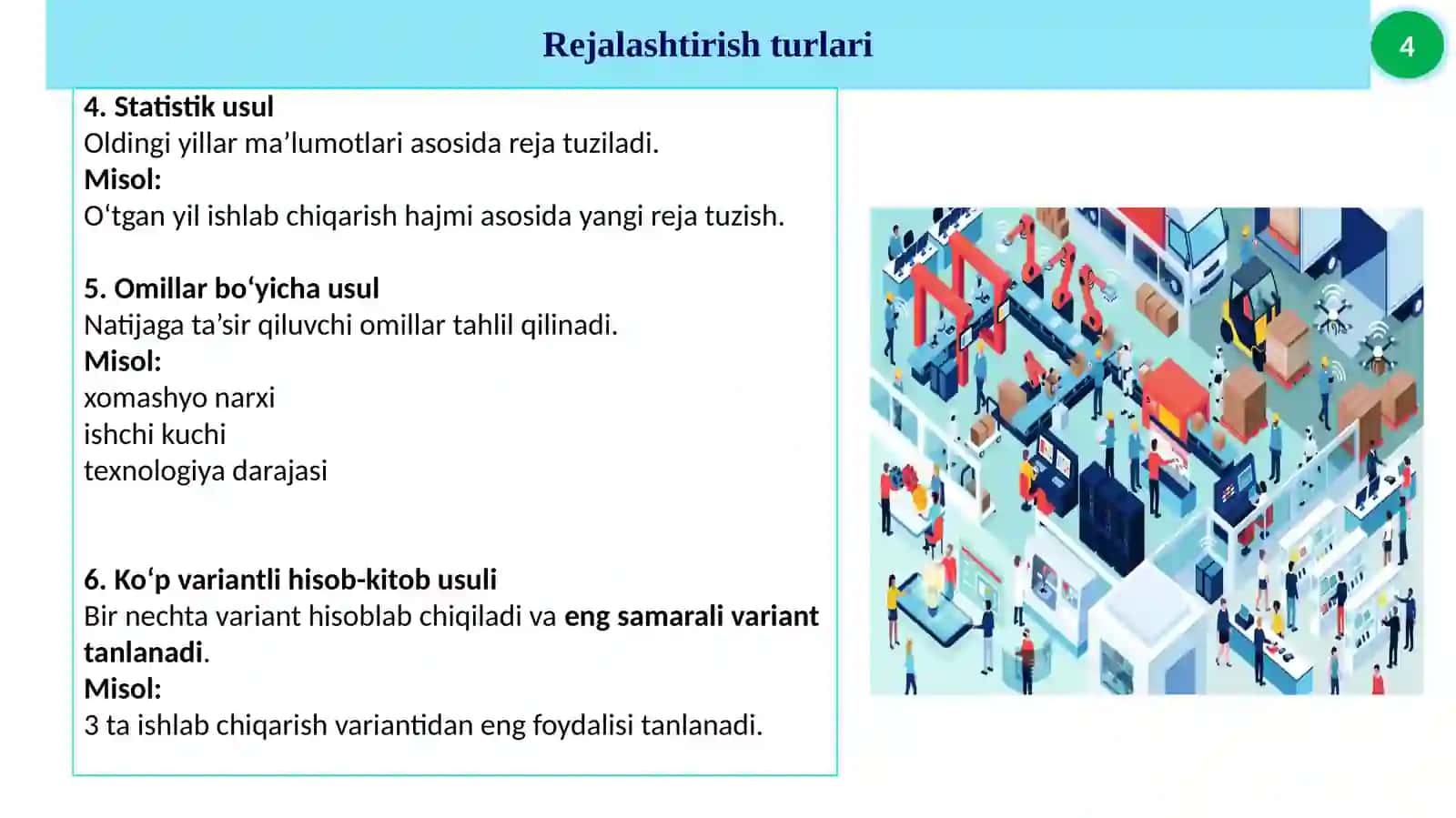 Korxona Faoliyatini Rejalashtirish va Bashoratlash 4