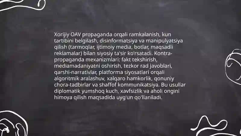 Xorijiy ommaviy axborot vositalarini media zamonidagi o'rni 4