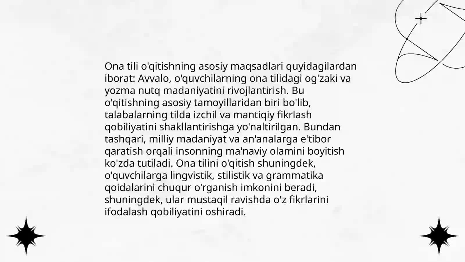 Ona tili va o'qish savodxonligini o'qitish tamoyillari 4