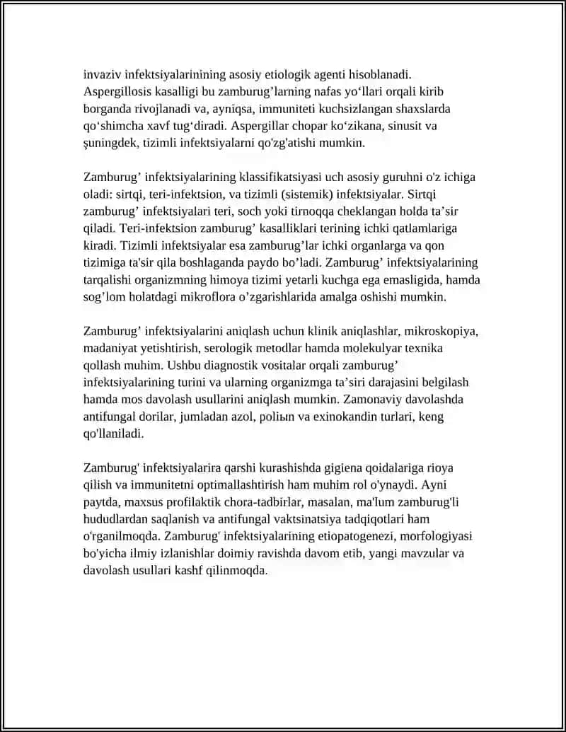 ZAMBURUG’ VA PARAZITAR INFEKSIYALAR ETIO-POTOGENEZI,MORFOLOGIYASI 4
