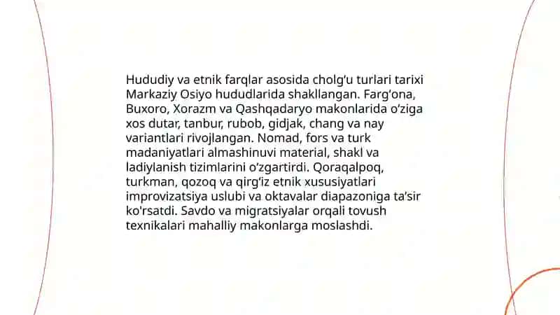 Milliy Cholg'ularining Kelib Chiqish Tarixi, Yasalishi, Tuzilishi va Ta'lim Jarayonida Qo'llanilishi 4