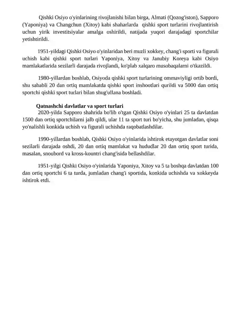 Qishki Osiyo o'yinlari 1951 hozirgi davrgacha 4