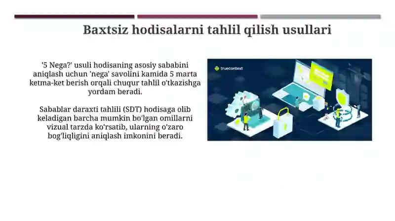 Ishlab chiqarishda baxtsiz hodisalarni tahlili uslublari va chastotali koeffitsientni aniqlash 4