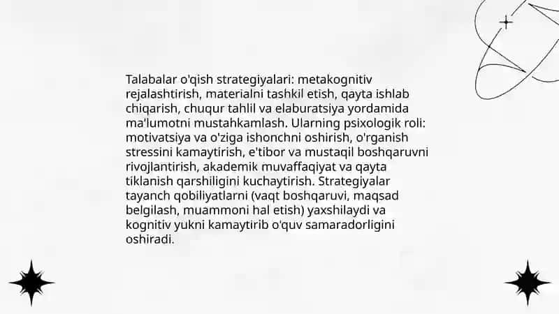 Esse: Talabada o'qish motivatsiyasi va uning psixologik asoslari 4