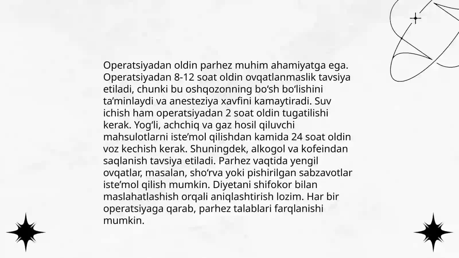 Xirurgik bemorlarni operatsiyadan oldin va keyin parvarish qilish 4