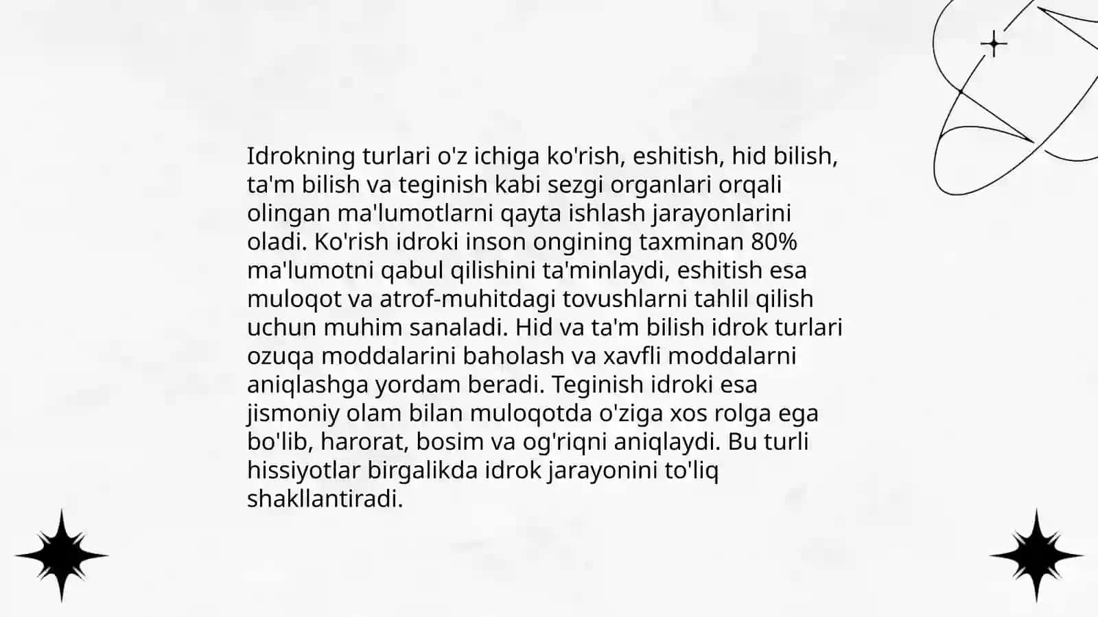 Idrok haqida tushuncha va uning turlari 4