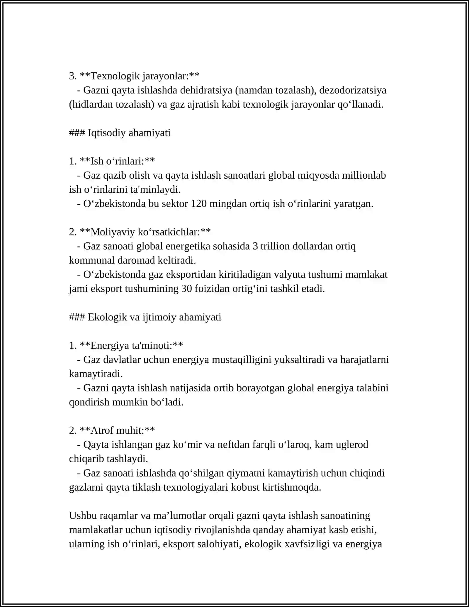 RESPUBLIKAMIZDA GAZNI QAYTA ISHLASH SANOAT RIVOJLANISHI 4