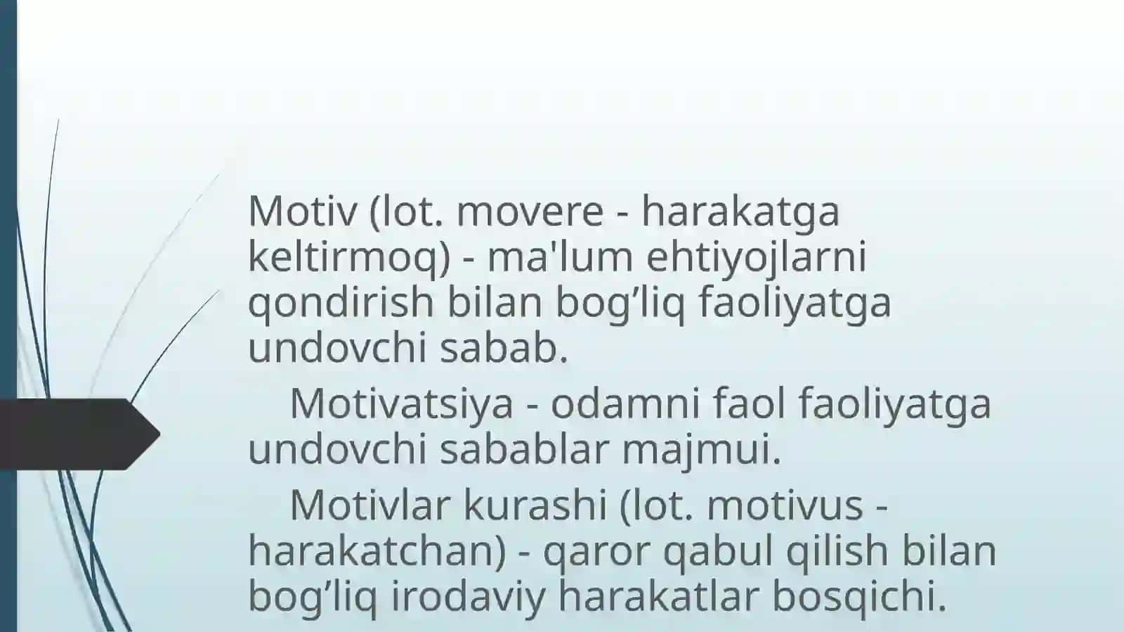 XORIJ PSIXIOLOGIYASIDA MOTIV VA MOTIVATSIYA 4