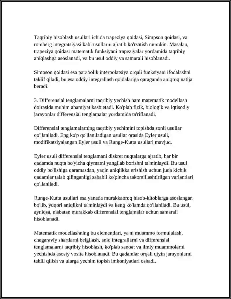 Matematik Modellashtirish Asoslari 4