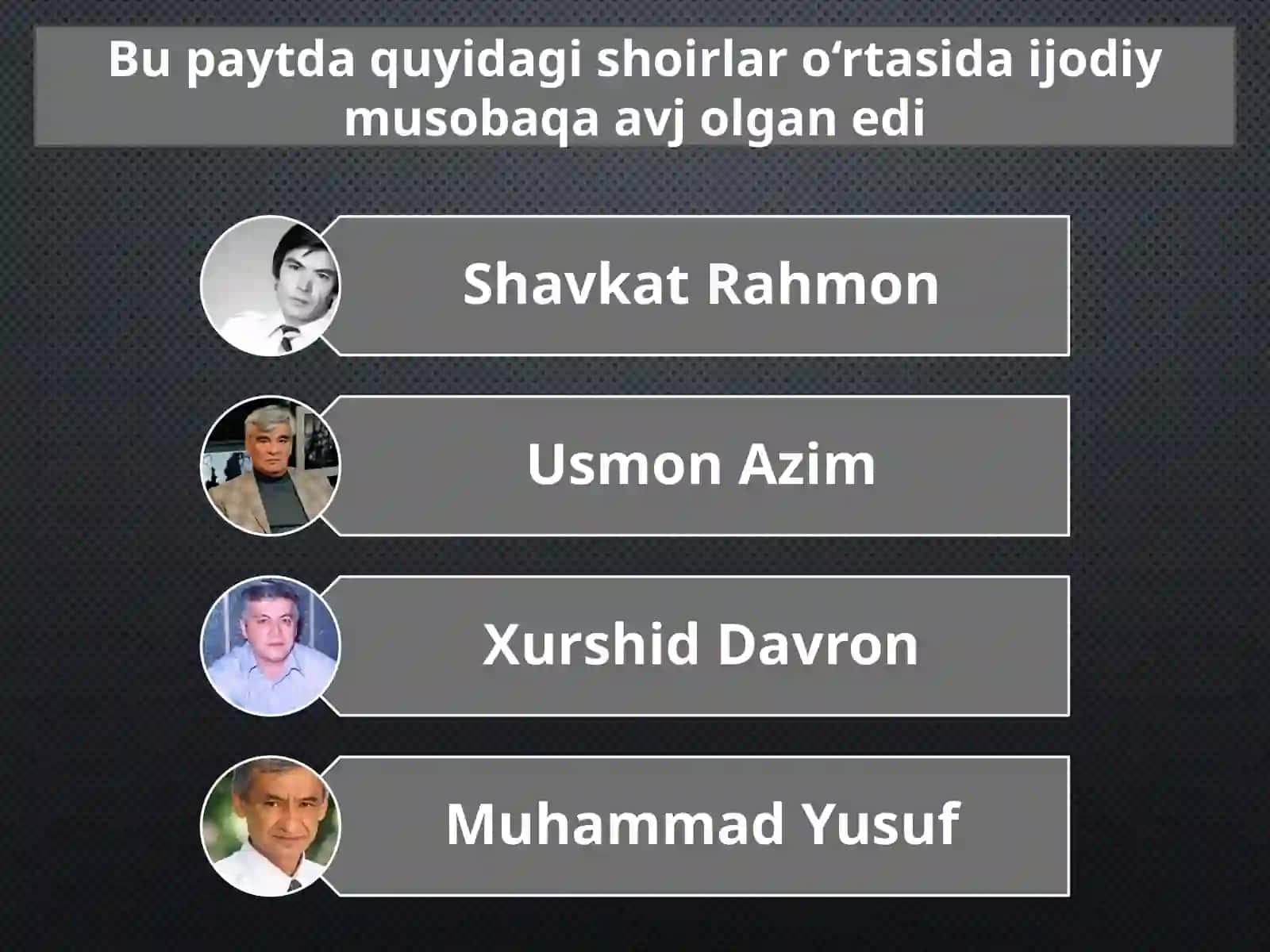 8-sinf Adabiyot dars ishlanma. Muhammad Yusuf hayoti va ijodi. She'rlari 4