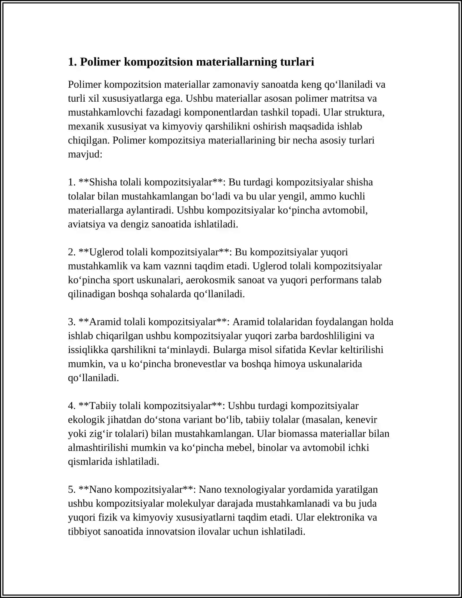 Qurilishda Polimer Kompozitsion Materiallarni Qanday Turlari Ishlatiladi 4