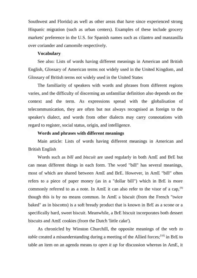 Difference of British and American English 4