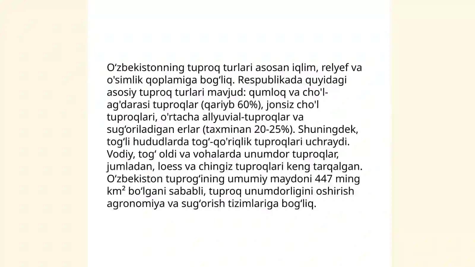 Oʻzbekiston tuproqlarini tarqalish qonuniyatlari va evolutsiyasi 4