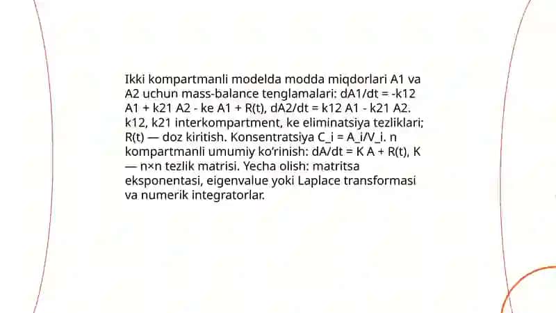 Tibbiy-biologik mazmunda differensial tenglamalar 4