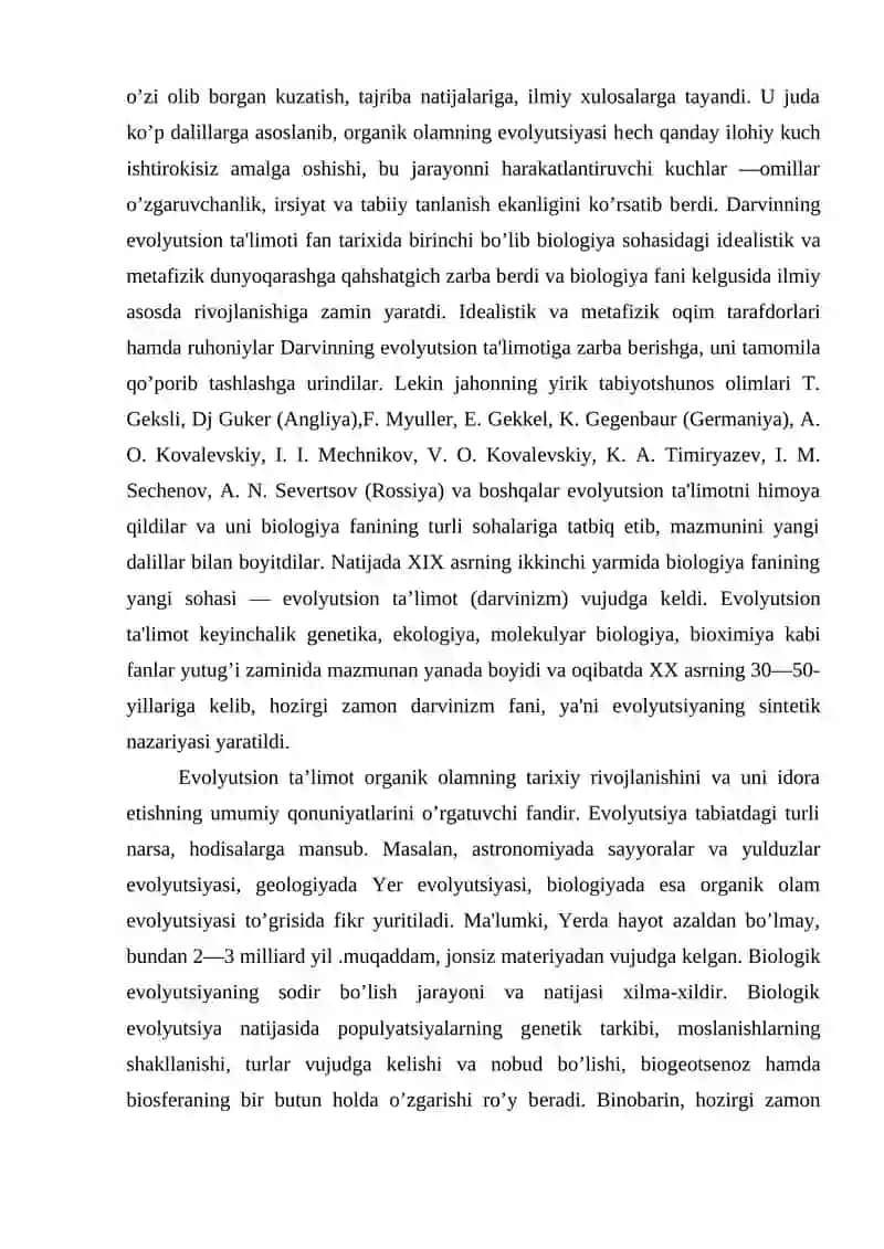 ORGANIK OLAM EVOLYUTSION OBEKTIV JARAYON SIFATIDA HAYOTNI TUZILISH DARAJALARI VA UNING ASOSIY TASNIFI 4