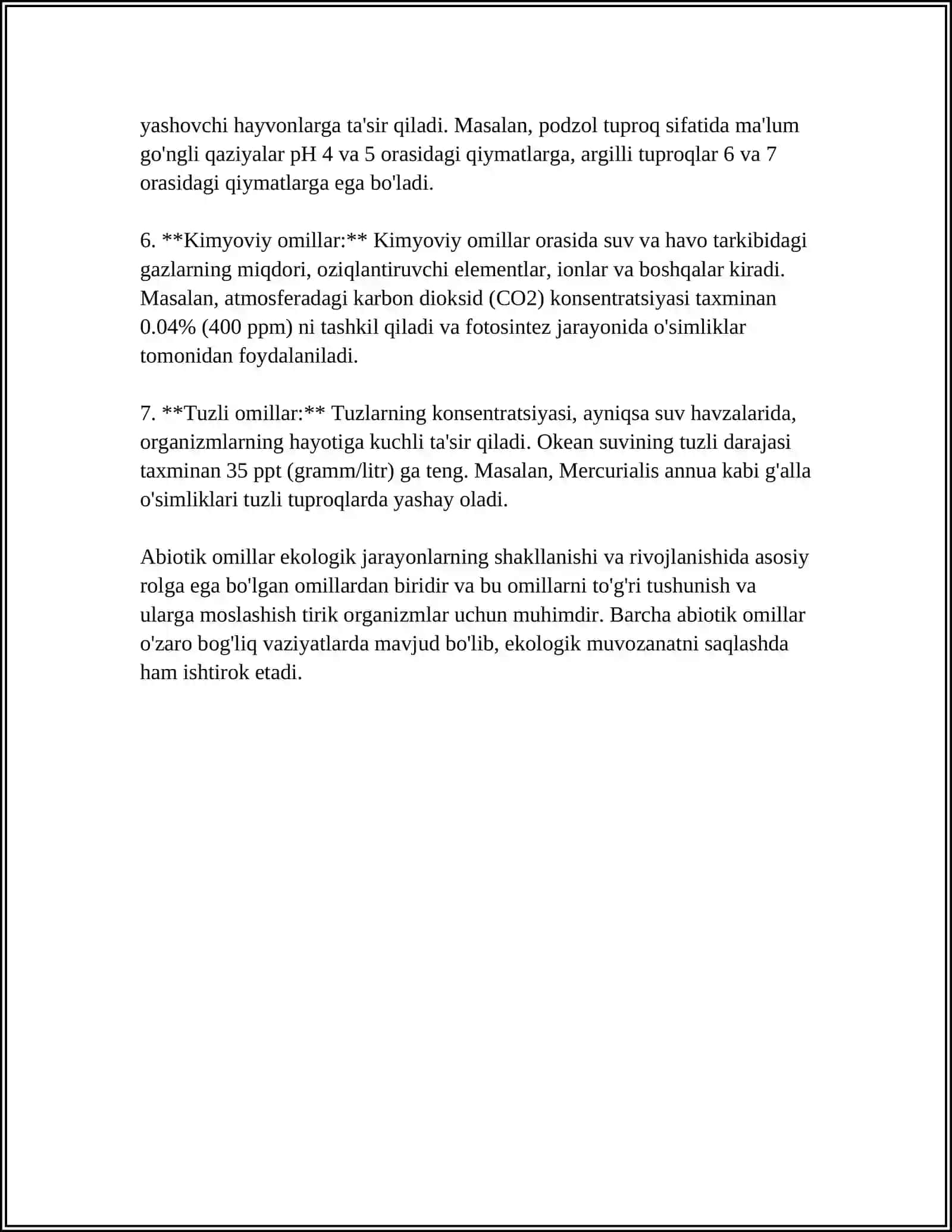 EKOLOGIK OMILLARNING ORGANIZMLARGA TA'SIR KO'RSATISHIGA KO'RA KLASSIFIKATSIYASI 4