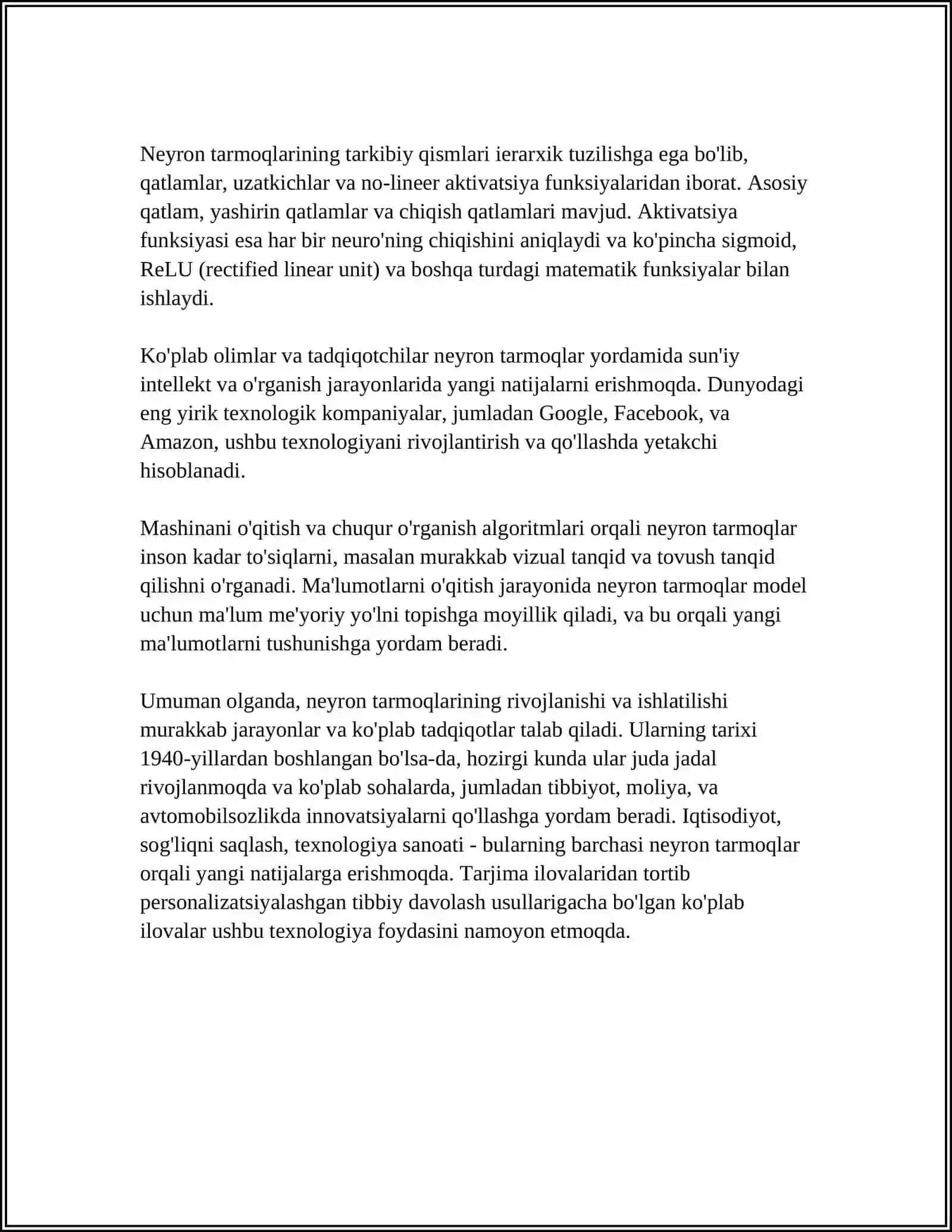 ODAM KASALLIKLARINI NEYRON TARMOQLARI YORDAMIDA DIAGNOSTIKA QILISH 4