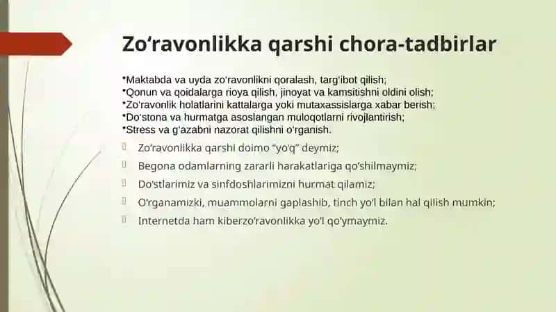 Biz zo’ravonlikga qarshimiz 4