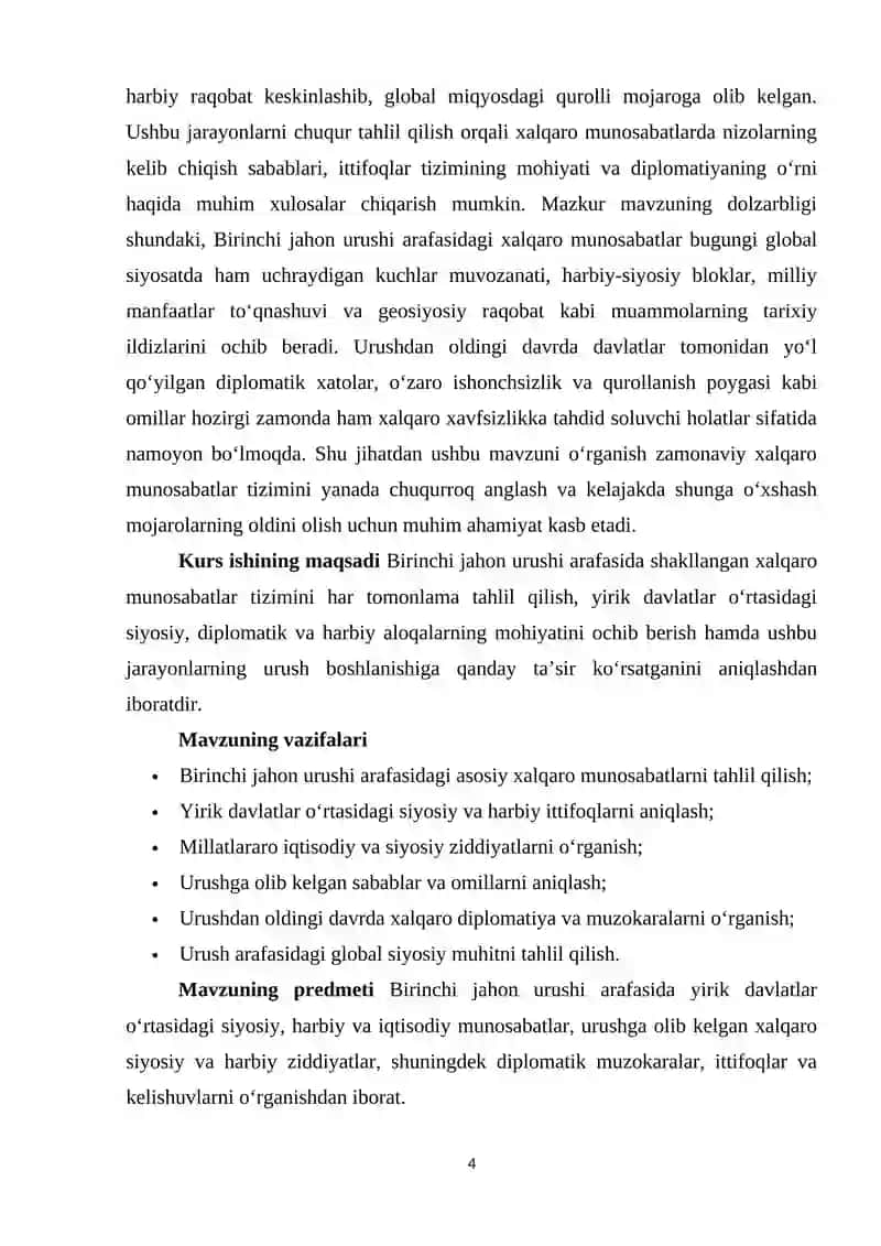 Birinchi jahon urushi arafasida xalqaro munosabatlar 4