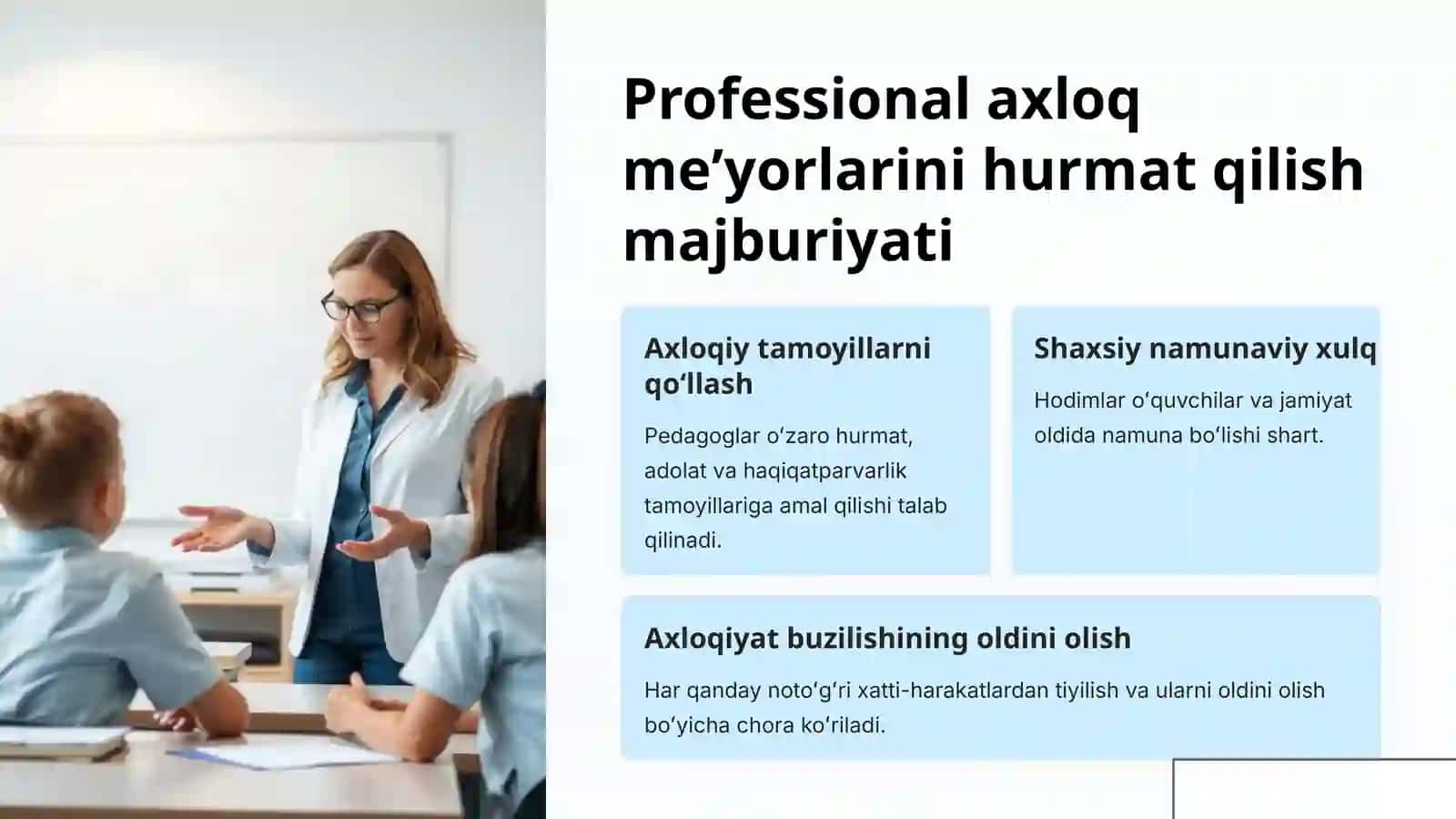 Oʻzbekiston Respublikasining Taʼlim toʻgʻrisidagi Qonunida Pedagog Hodimlarning Majburiyatlari 4