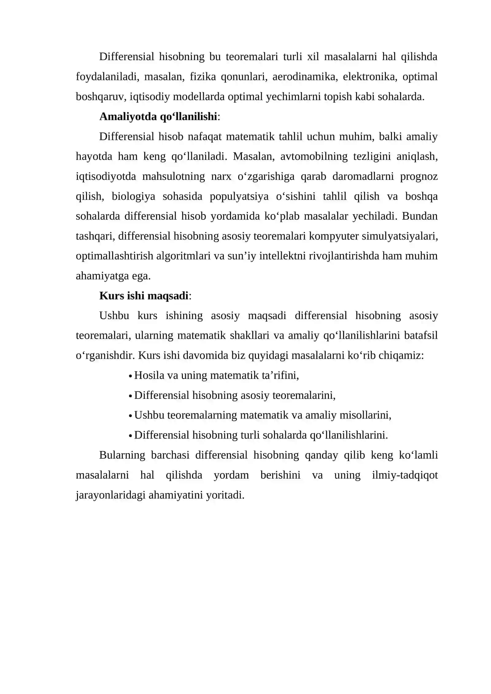 KURS ISHI: DIFFERENSIAL HISOBNING ASOSIY TEOREMALARI 4