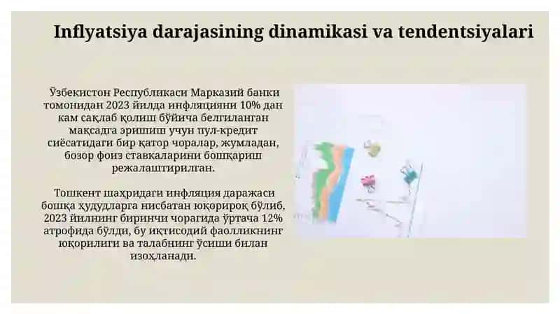O'zbekistonda inflyatsiya o'sish surati dinamikasi va tahlili 4