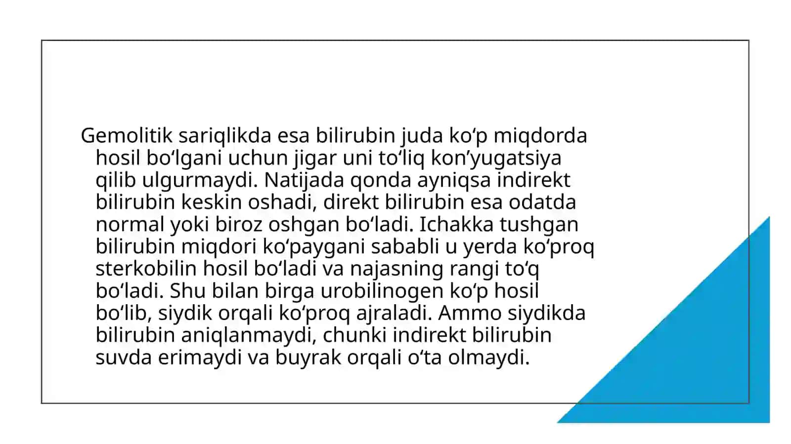 Sariqliklarning biokimyoviy jihatdan diffirensial tashxisi 4